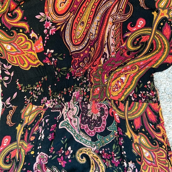 NWOT Zara paisley print smocked a neck button down dress Size XS - Picture 12 of 12